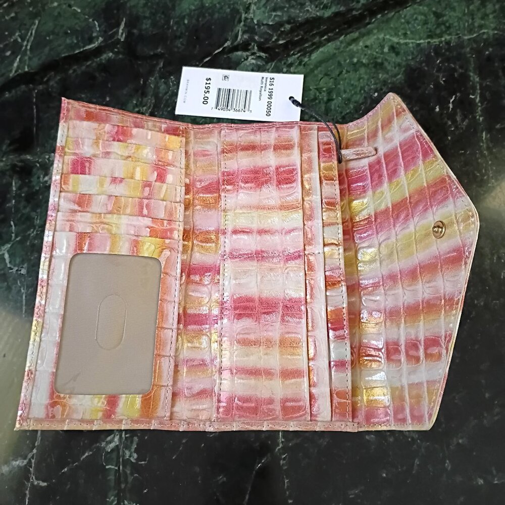 NWT Brahmin Veronica Royalton Metallic Coral, Rose, Peach, Bronze Leather Wallet - Picture 13 of 13